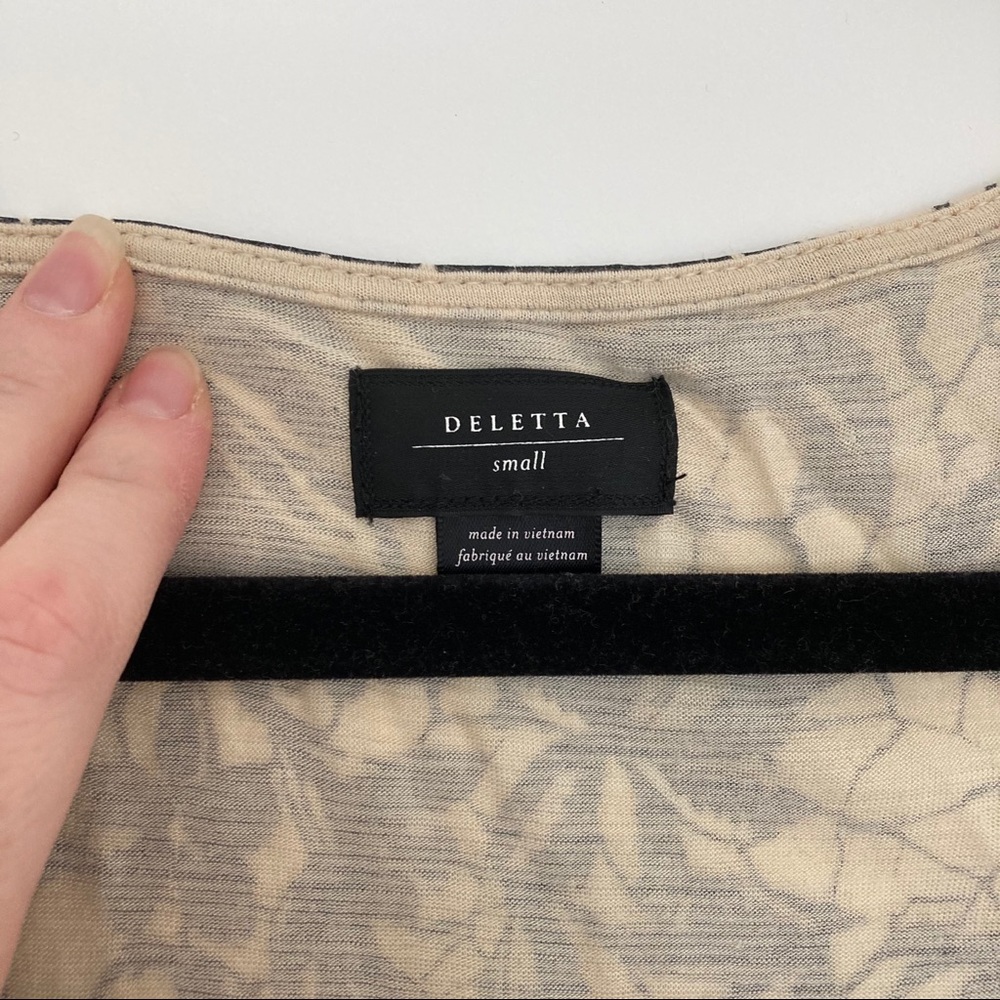 Anthropologie Deletta Cream and Black Top - Picture 6 of 6